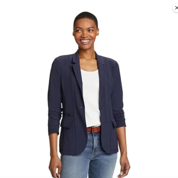 Eddie Bauer Women Departure Travel Utility Blazer Jacket Sz 6 Stretch Comfort - Picture 3 of 14